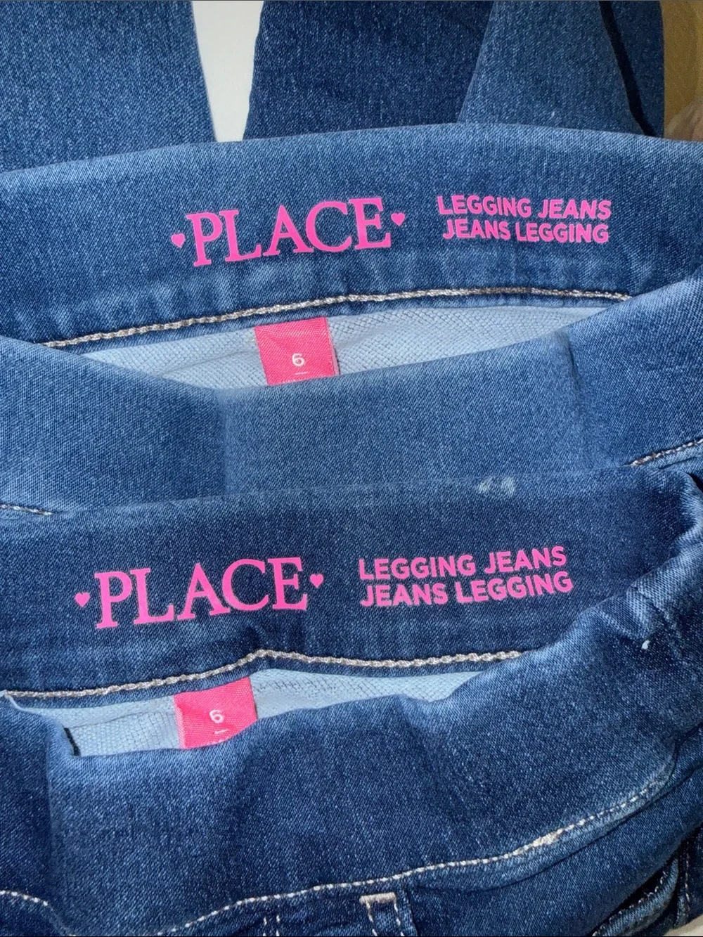 Girls Dark Blue Pull-On Jeggings - Twin Pack
